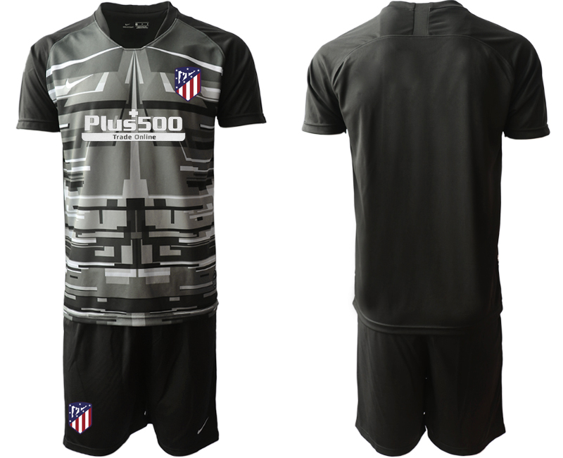 Men 2020-2021 club Atletico Madrid black goalkeeper blank Soccer Jerseys